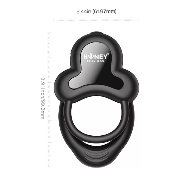 Honey Play Box Anello - App-styret vibrerende penis- og kuglering til mænd (sort)