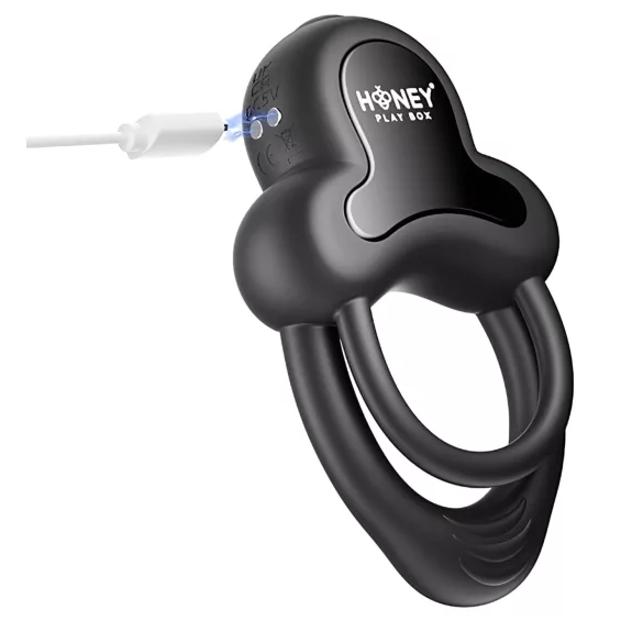 Honey Play Box Anello - App-styret vibrerende penis- og kuglering til mænd (sort)