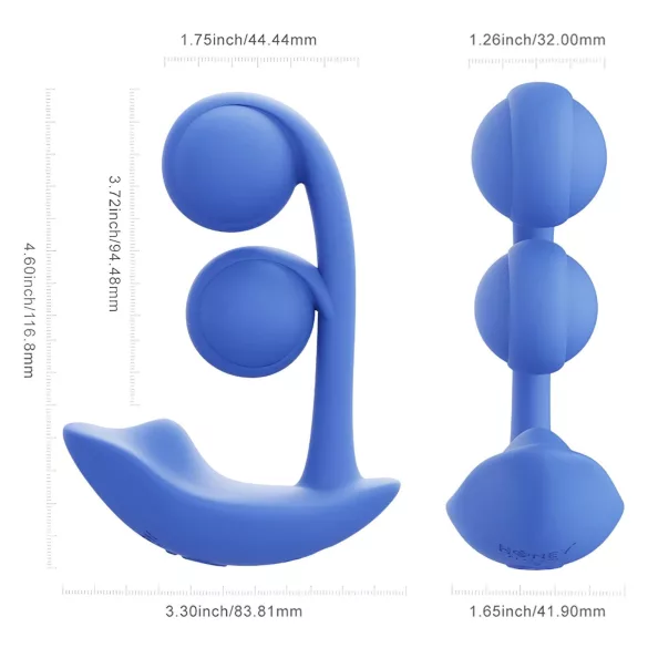 Honey Play Box Melody - App-styret perlevibrator 2-i-1 (blå)