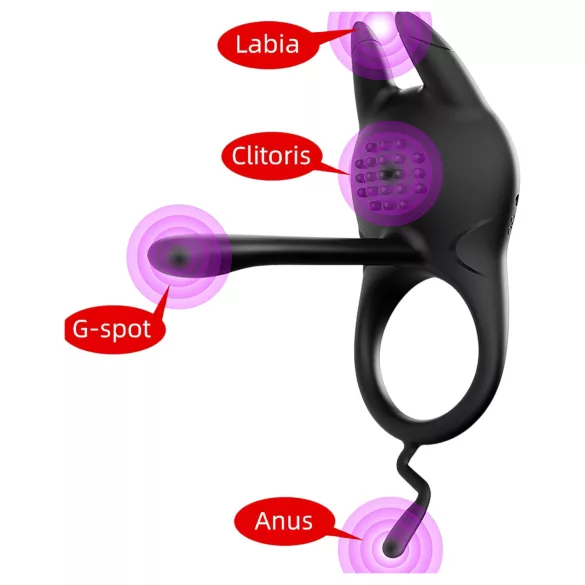 AlvUp - penisring med vibrator - klitorisstimulator - sort