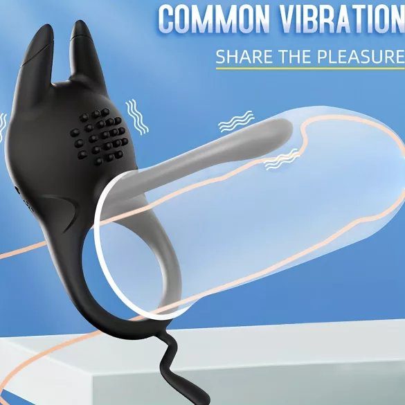AlvUp - penisring med vibrator - klitorisstimulator - sort