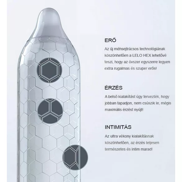 LELO Hex Original - kondom - ultra tynd - 3 stk