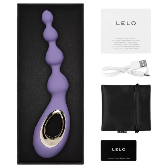 LELO Soraya Beads - anal vibrator - genopladelig, vandtæt - lilla