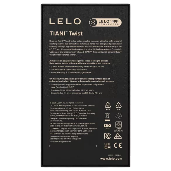 LELO Tiani Twist - smart parvibrator (lilla)