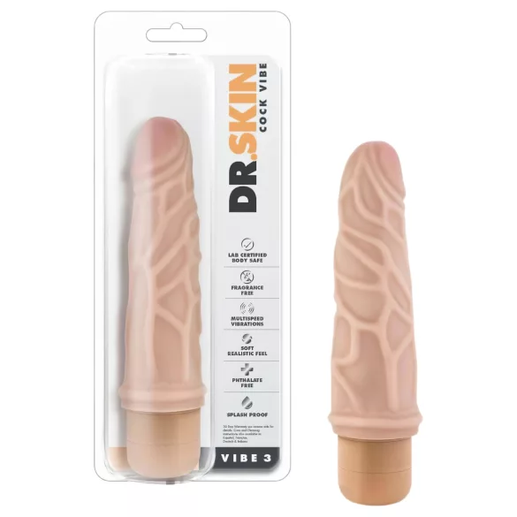Dr. Skin - realistisk vibrator - natur farve