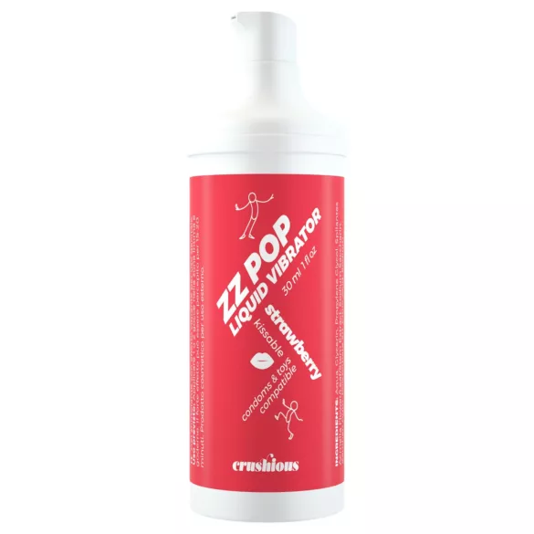 Crushious ZZ Pop - kyssevenlig flydende vibrator med jordbær (30 ml)