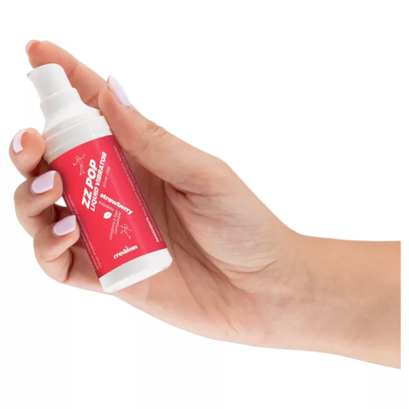 Crushious ZZ Pop - kyssevenlig flydende vibrator med jordbær (30 ml)