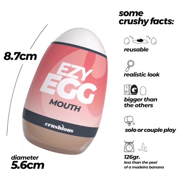 Crushious Ezy Egg Mouth - masturbatoræg (hudfarvet)