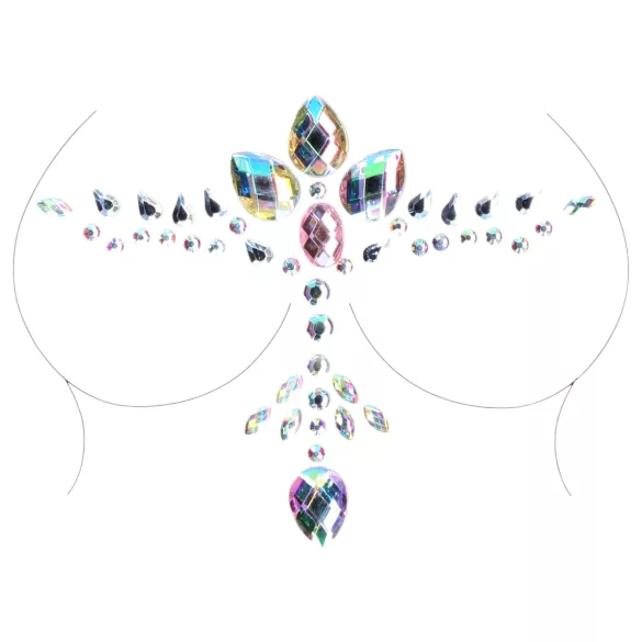 Le Désir - brystdekoration sticker - glimmer - regnbue