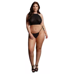 Le Désir Plus Size - lingerisæt med strass - sort - XL-3XL
