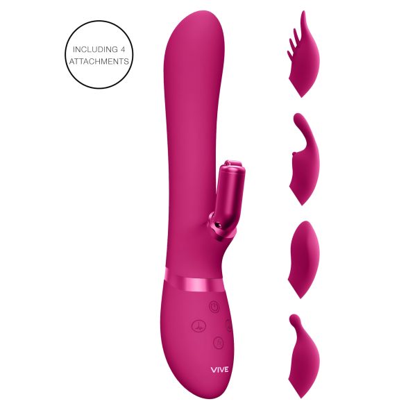 Vive Chou - genopladelig, udskiftelig hoved klitorisvibrator (pink)