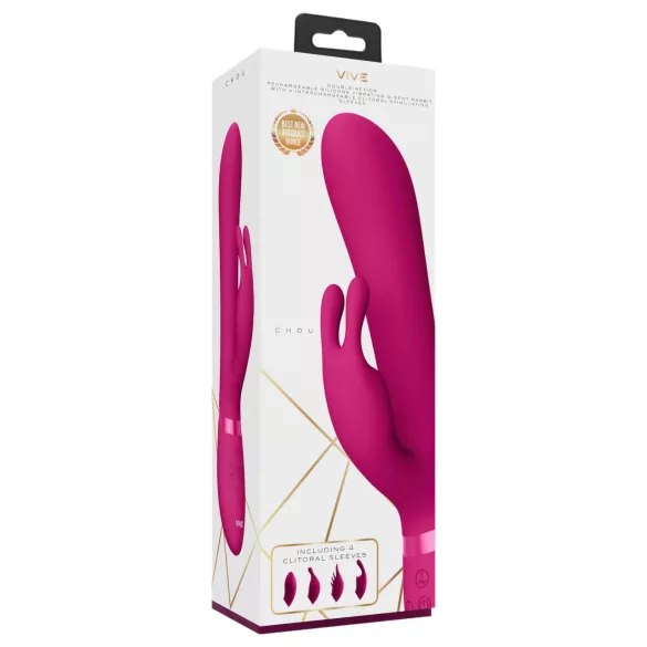 Vive Chou - klitorisvibrator med udskifteligt hoved - genopladelig - pink