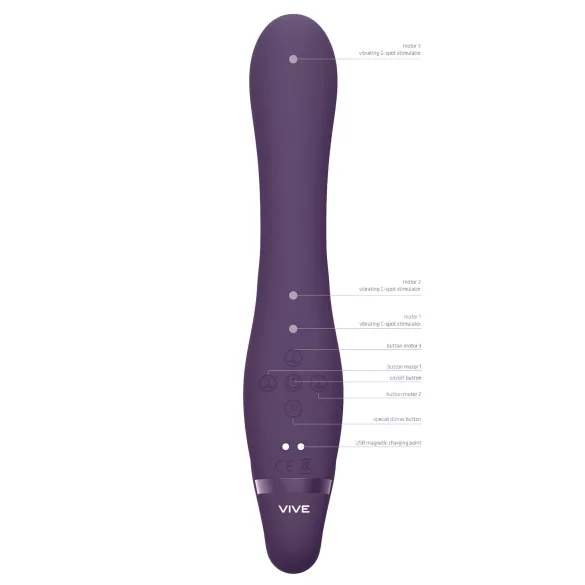 Vive Suki - strap-on vibrator uden rem - lilla