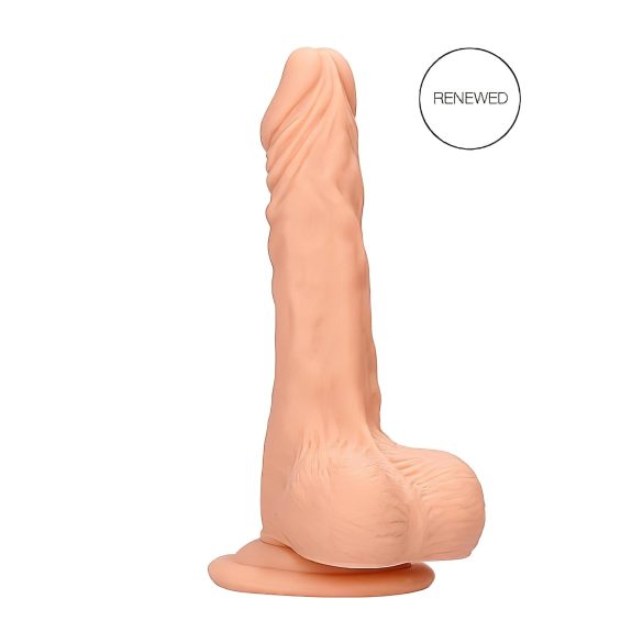 RealRock Dong 7 - naturtro dildo med pung (17 cm) - naturfarvet