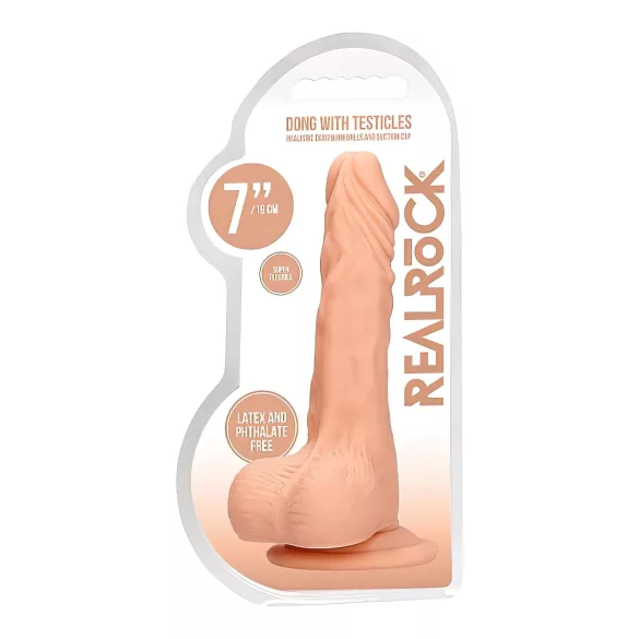 RealRock - dildo med testikler - realistisk - 17cm - natur