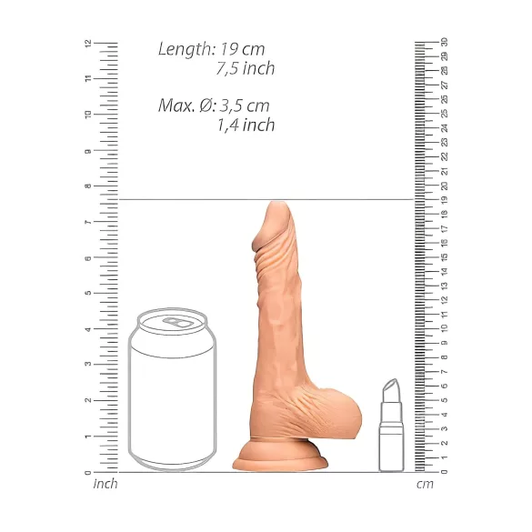 RealRock - dildo med testikler - realistisk - 17cm - natur