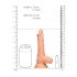 RealRock Dong 7 - naturtro dildo med pung (17 cm) - naturfarvet