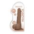RealRock Dong 7 - realistisk dildo med testikler (17 cm) - mørk naturfarve