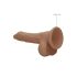 RealRock Dong 7 - realistisk dildo med testikler (17 cm) - mørk naturfarve
