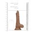 RealRock Dong 8 - naturtro dild med testikler (20 cm) - mørk natur