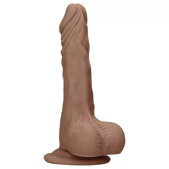 RealRock - dildo med testikler - realistisk - mørk natur - 25cm