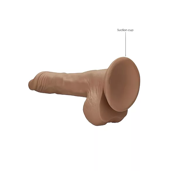 RealRock - dildo med testikler - realistisk - mørk natur - 25cm