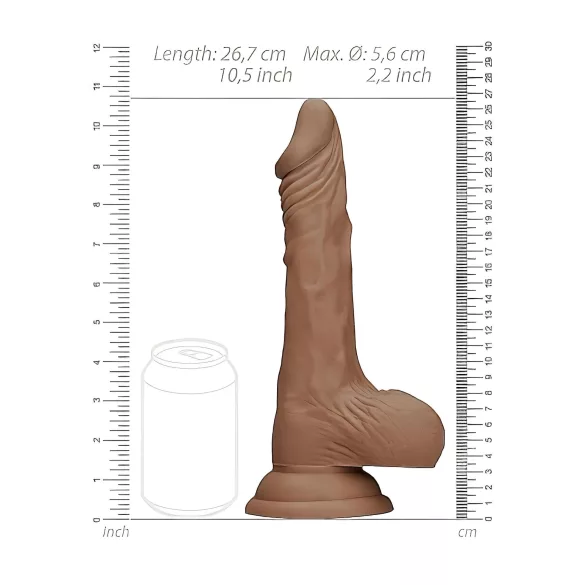 RealRock - dildo med testikler - realistisk - mørk natur - 25cm