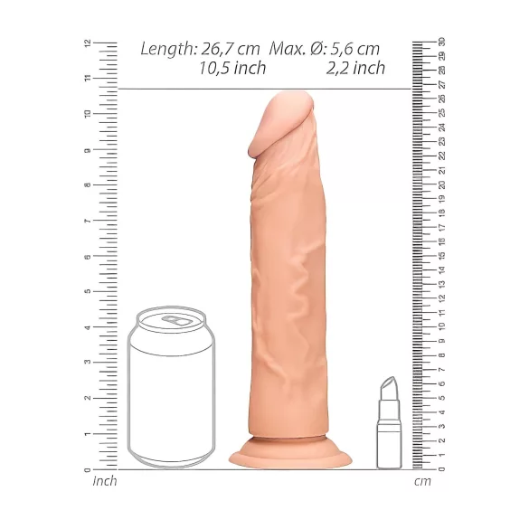 RealRock - dildo med åretegning - realistisk - 25cm - naturfarve
