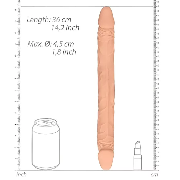 RealRock - dobbelt dildo - 36cm natur