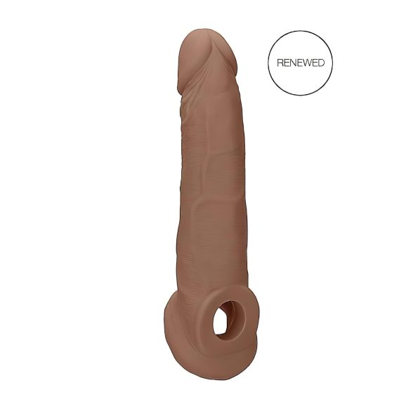 RealRock Penis Sleeve 9 - penishylster (21,5 cm) - mørk natur