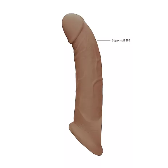 RealRock - penis sleeve - 21,5cm - mørk natur