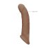 RealRock Penis Sleeve 9 - penishylster (21,5 cm) - mørk natur