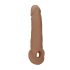 RealRock Penis Sleeve 9 - penishylster (21,5 cm) - mørk natur