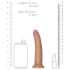 RealRock Slim - realistisk dildo 15,5 cm (mørk naturfarve)