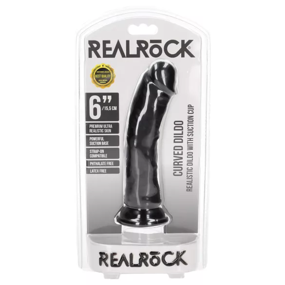 RealRock - realistisk dildo med sugekop - 15,5cm - sort
