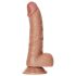 RealRock - dildo med sugekop og testikler - 15,5 cm (mørk natur)