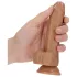 RealRock - dildo med sugekop og testikler - 15,5cm - mørk natur