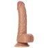 RealRock - dildo med sugekop og testikler - 15,5 cm (mørk natur)