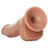 RealRock - dildo med sugekop og testikler - 15,5 cm (mørk natur)