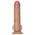 RealRock - dildo med sugekop og testikler - 15,5 cm (mørk natur)