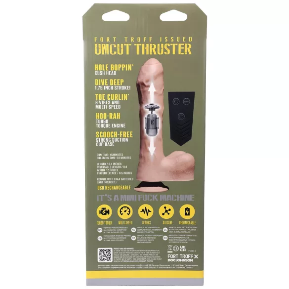 Doc Johnson - lukkemaskine vibrator med fjernbetjening - natur