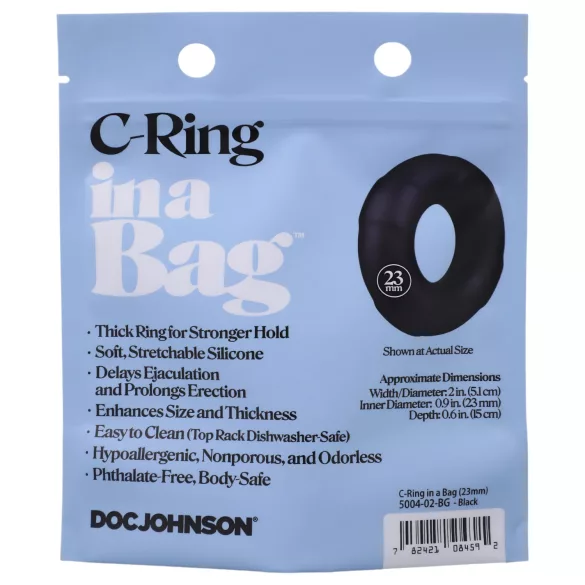 Doc Johnson - penisring - silikone - sort