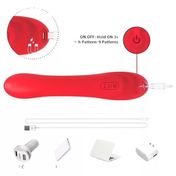 Bestoy - G-punktsvibrator med tunge - rød