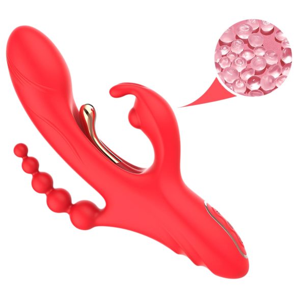 Bestoy - 3-grenet vibrator med tunge (rød)