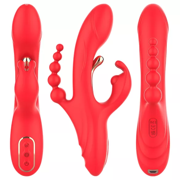 Bestoy - vibrator med tre arme og tunge - rød