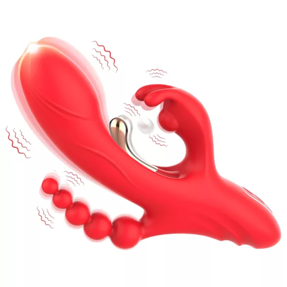 Bestoy - vibrator med tre arme og tunge - rød