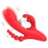 Bestoy - 3-grenet vibrator med tunge (rød)
