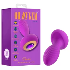 Oh My Gem - vibrerende analplug med sten - lilla