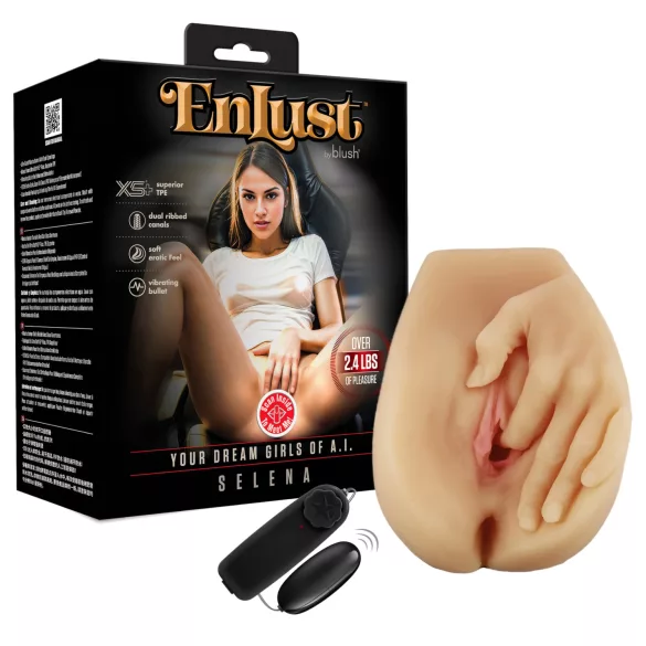 Enlust Selena - vibrerende kunstig vagina med AI‑billeder (naturfarvet)