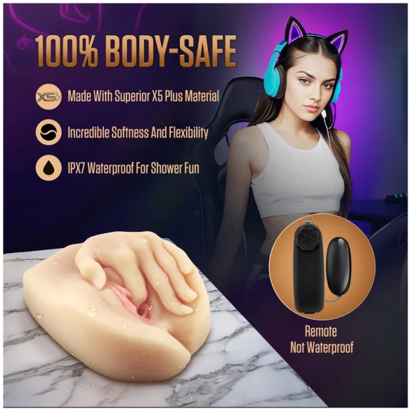 Enlust Selena - vibrerende kunstig vagina med AI‑billeder (naturfarvet)